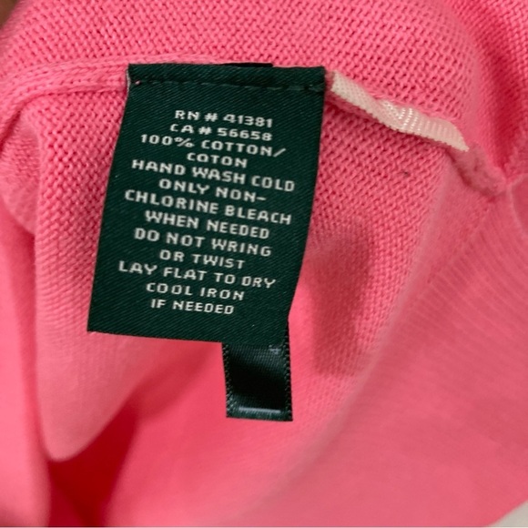 Lauren Ralph Lauren Pink Round Neck Mesh Sleeve Knit Pullover Top XL - Picture 6 of 10
